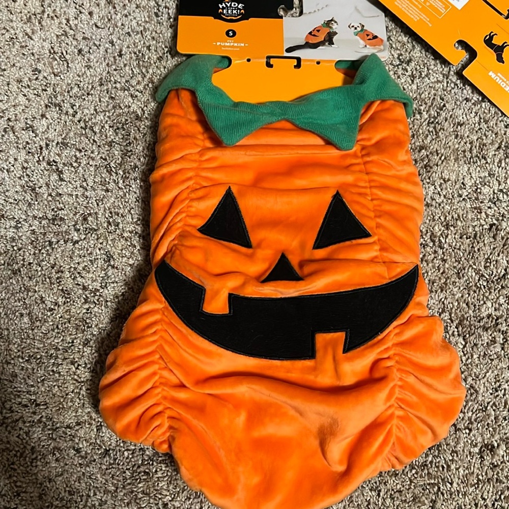 NWT pet pumpkin size small costume